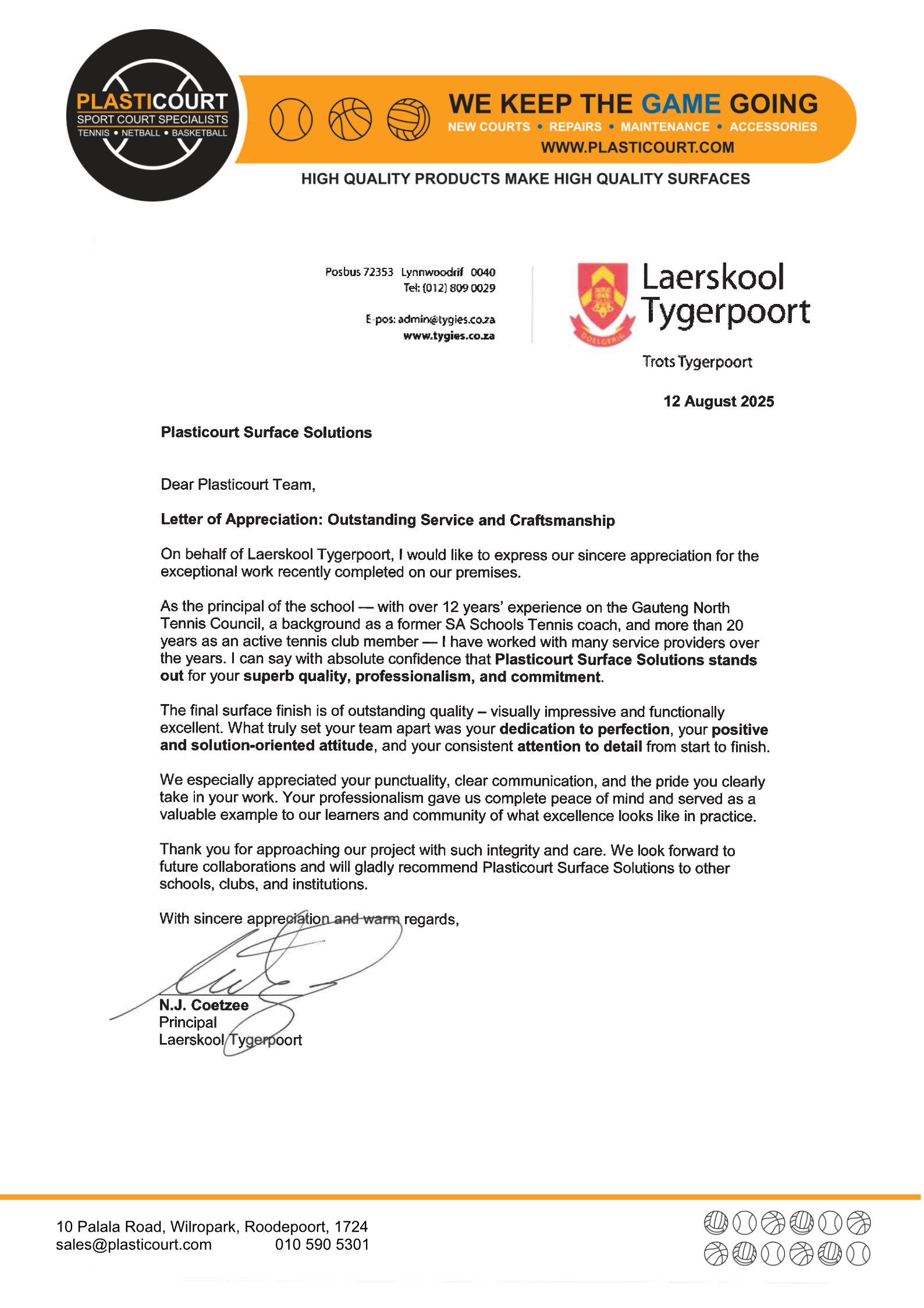 Trade Reference  - Laerskool Tygerpoort