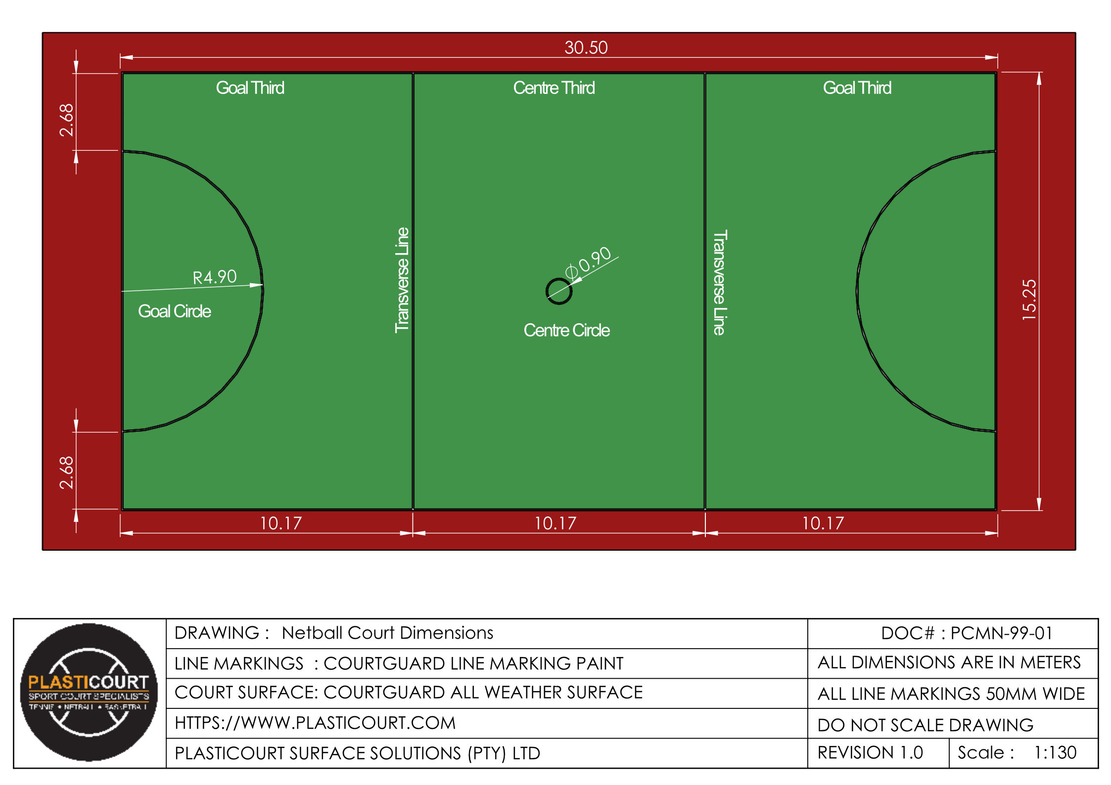 Standard Netball Court Dimensions