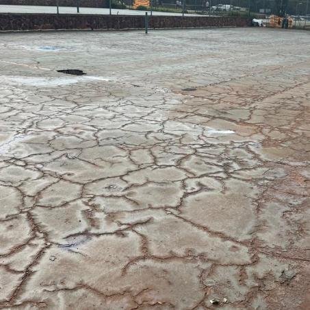 Tennis Court Structural Cracks